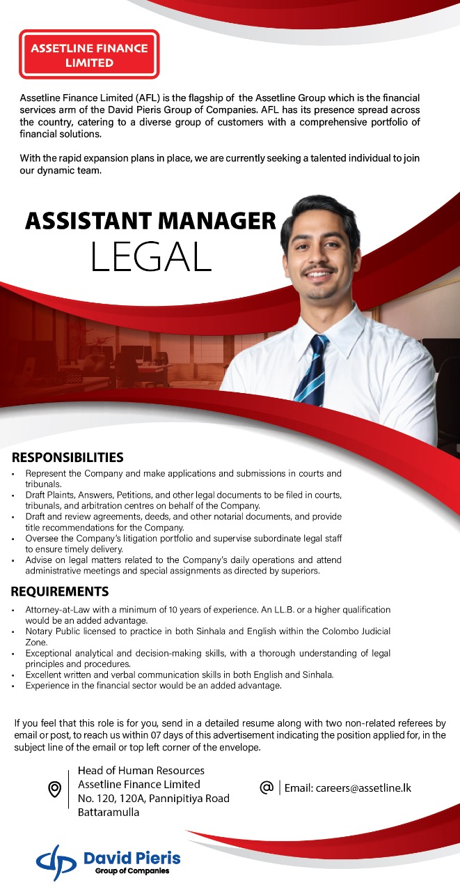 Assistant Manager Legal - BASL